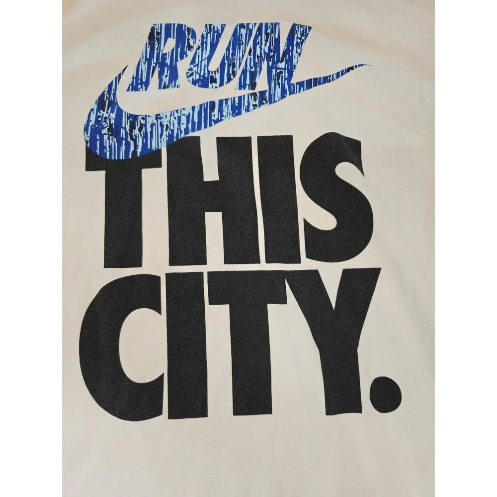 Nike Mens White T-Shirt Run The City Short Sleeve Crew Neck Size XL